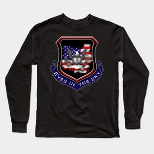 Eyes in the sky American flag eagle shield Long Sleeve T-Shirt